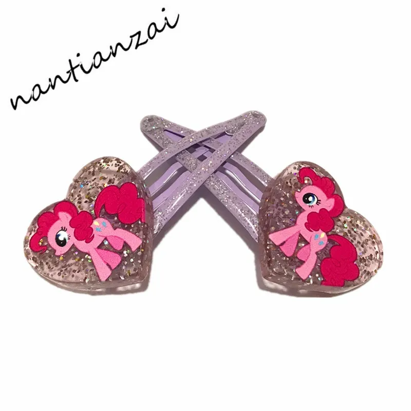 2 шт. My Little Horse мультфильм Шпилька Hairclip Головные уборы BB для девочек аксессуары для волос модная детская одежда зажим для волос вечерние подарок