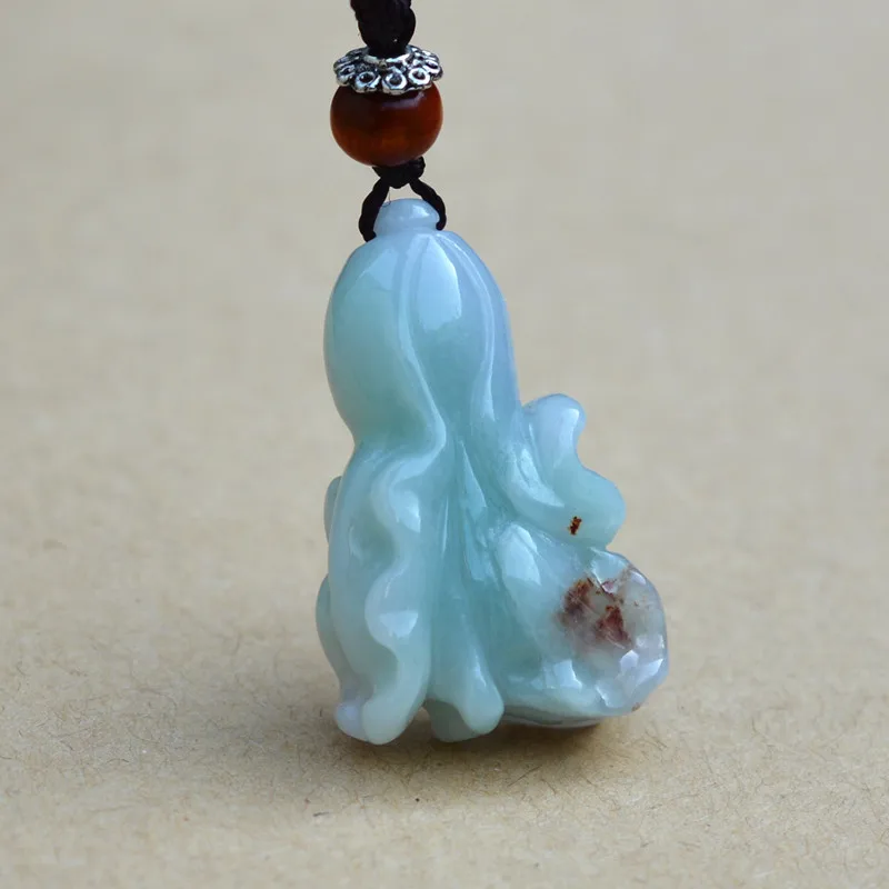 Натуральный бутик светильник зеленый Jadeite Jades кулон резные Капустные цветы