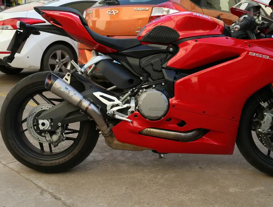 MOKALI титановый сплав утечки углерода выхлопной мото rcycle для Ducati 959 escapes для Ducati echappement мото Глушитель со средней трубой