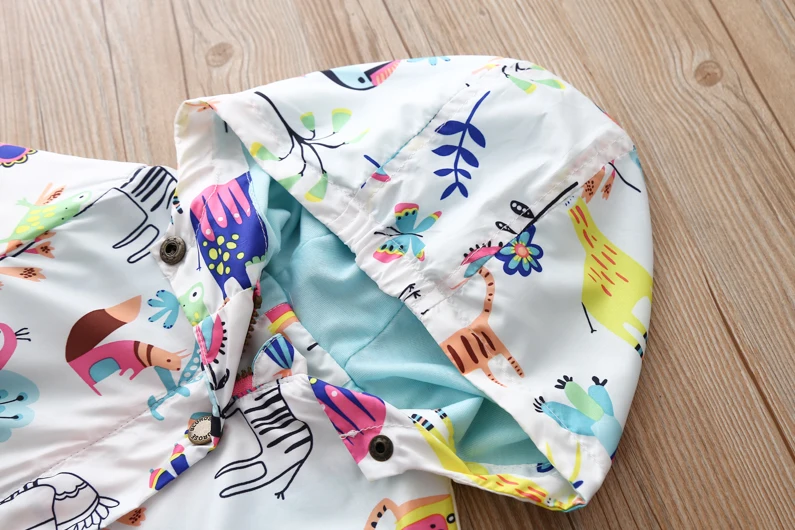 Girls Jacket Animal Printed Graffiti Zoon Peacock Hoody Autumn Coat For Kids Jackets Long Sleeve New Arrival Children Clothes | Детская