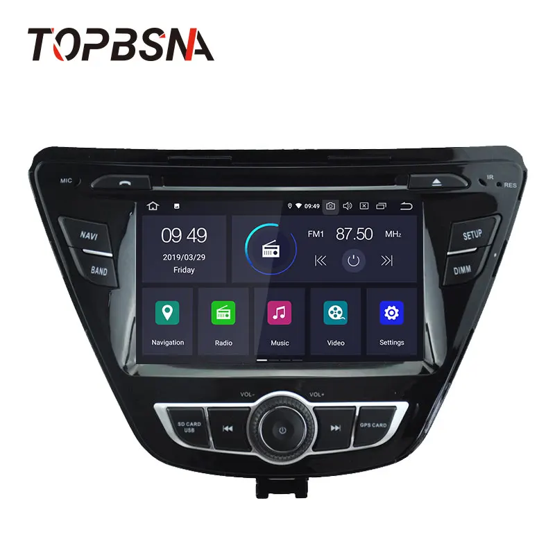 TOPBSNA 7 дюймов Android 10 Автомобильный мультимедийный dvd-плеер для Hyundai Elantra Avante GPS