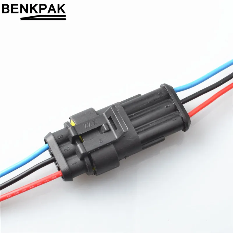 3 Pin автомобиля Водонепроницаемый Электрический разъем с электрическая кабельная проводка