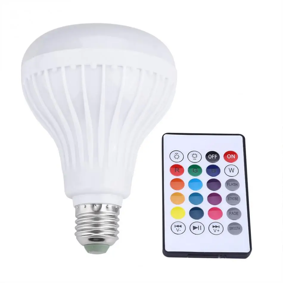 Светодиодсветодиодный RGB смарт лампочка 12 Вт Беспроводная Bluetooth колонка