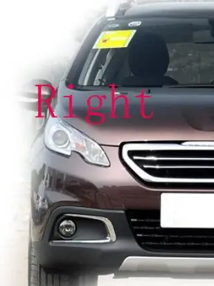 Right Абажур фары крышка объектива лампы защитный чехол фары стеклянная крышка для peugeot 2008- фара прозрачная - Цвет: Right