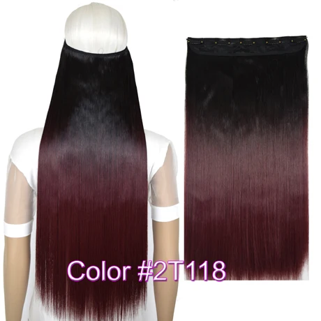 2T118 TOPREETY термостойкие B5 химическое волокно 2" 60 см 120gr шелковистой прямые 5 клипы на клип в наращивание волос - Цвет: 2T118