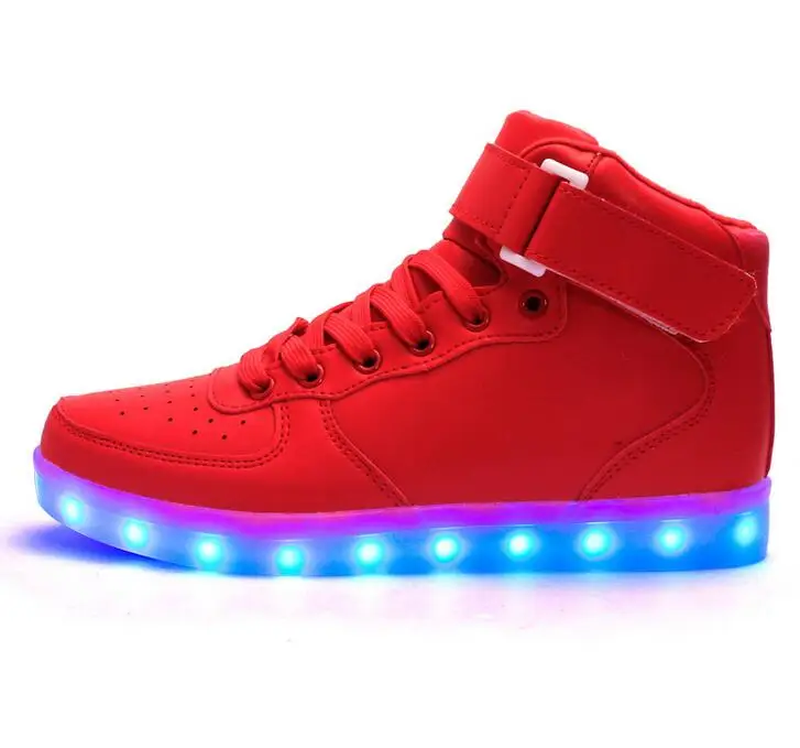 

STRONGSHEN New USB Charging Kids Sneakers Fashion Luminous Lighted Colorful LED lights Children Shoes Casual Flat Boy girl Shoes