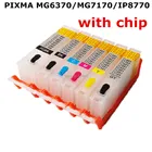 1 Набор для CANON PIXMA MG6370 MG7170 IP8770 принтер PGI-750 BK CLI-751 многоразовые картриджи 6 цветов с постоянными чипами