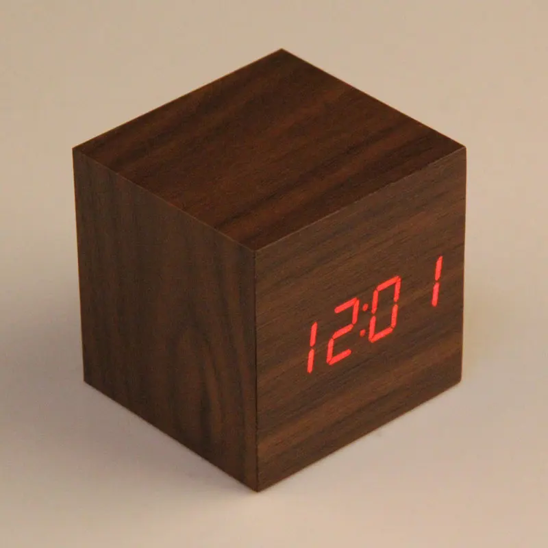 2 x AAA/ USB Powered Mini vintage Wooden Clock LED Digital Desktop Alarm Clocks | Дом и сад