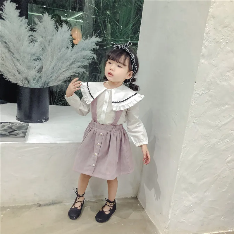 Dfxd/Весенняя детская одежда для девочек комплект с длинным рукавом однобортный