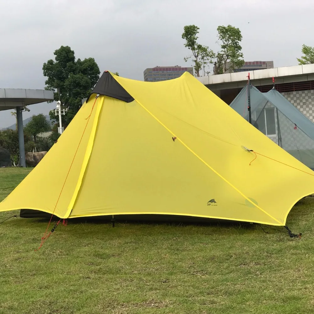 Online 3F UL Getriebe Neue Ankunft 1 Person 2 Person Ultraleicht Camping Zelt Doppel Schicht KEIN POLE Winddicht Zelte Für Camping Wandern