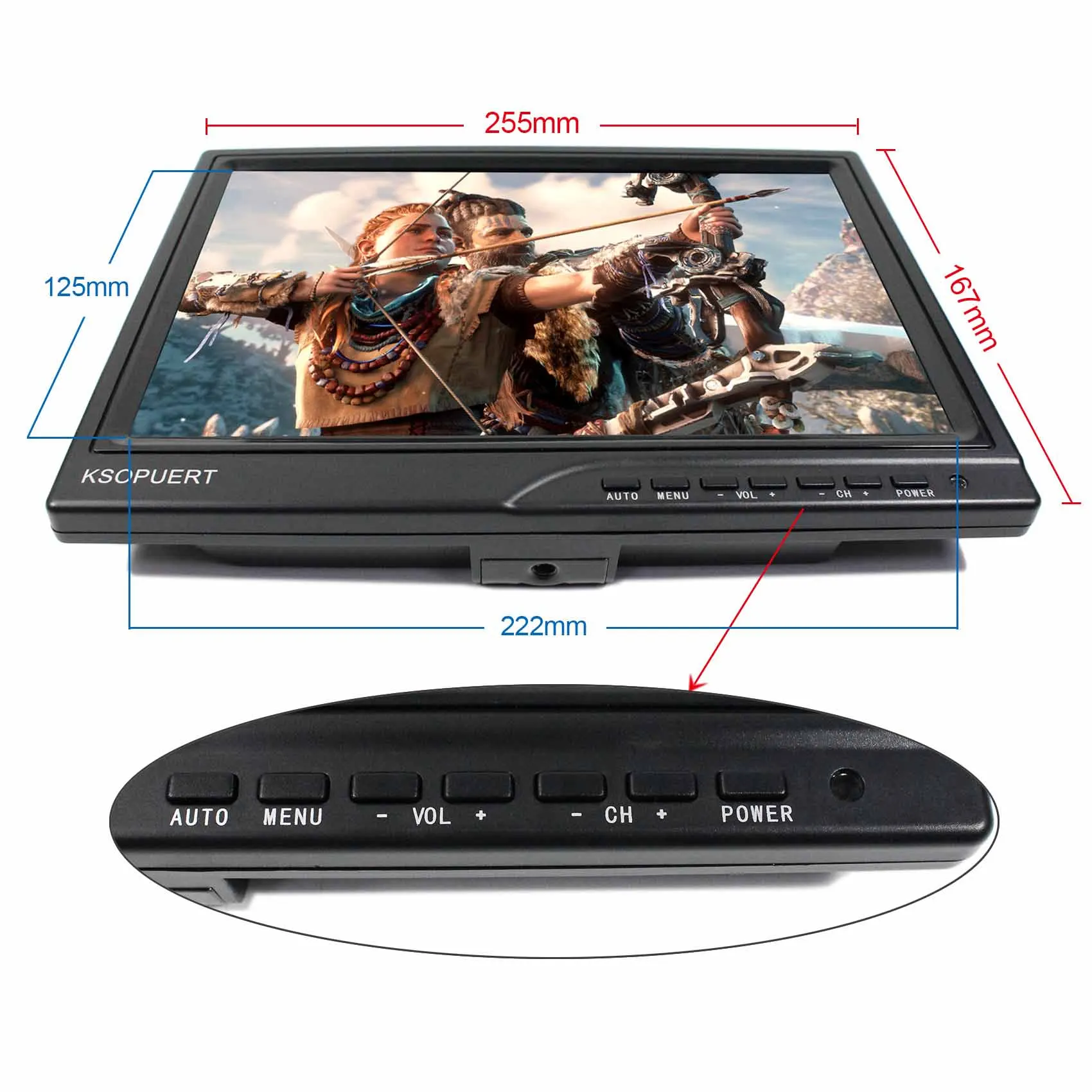 10 1 дюймовый IPS ЖК-монитор 1366x768 16:9 HD MI DVI VGA Аудио для Raspberry Xbox360 | Электроника