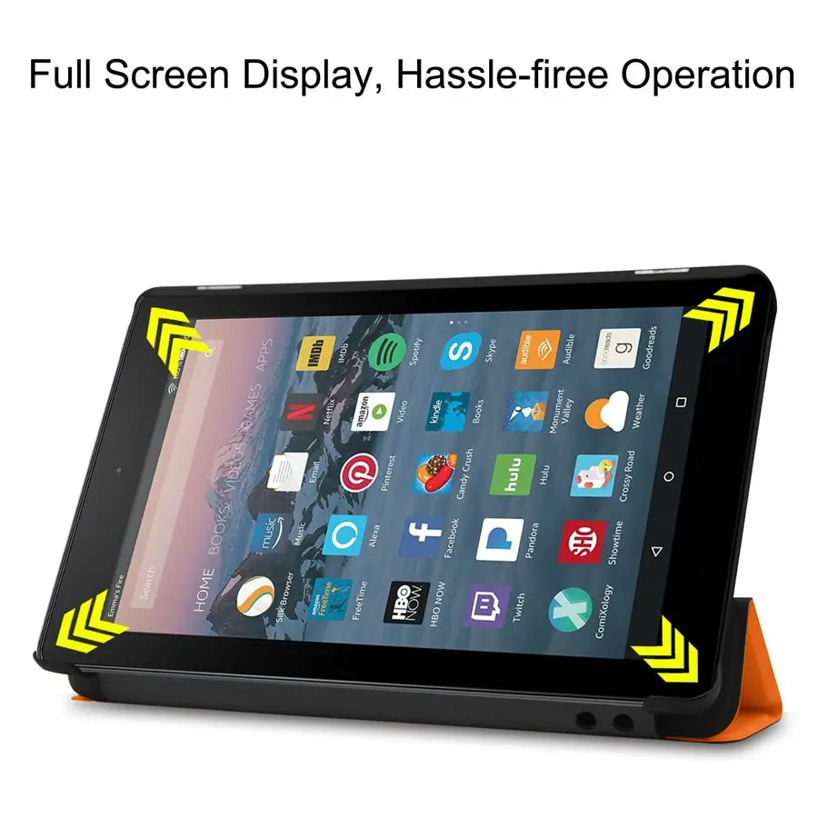 Магнитный чехол из искусственной кожи для Amazon Kindle Fire 7 с функцией автоматического сна/пробуждения, чехол для Amazon New Fire7+ пленка+ ручка