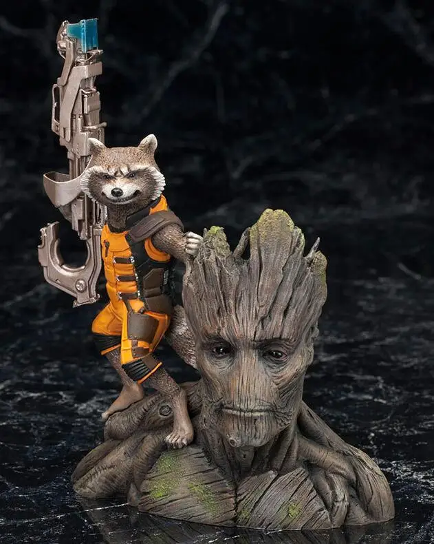 ARTFX + Marvel стражи Галактики Мстители ракета енот и TreeMan Ver фигурку игрушки 16