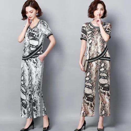 

Женский винтажный костюм Conjunto Feminino, костюм из двух предметов с цветочным принтом, большие размеры 5xl