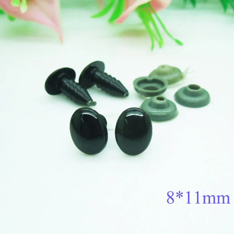 8*11 мм овальные черные безопасные глаза/Пластиковые кукольные глаза ручной