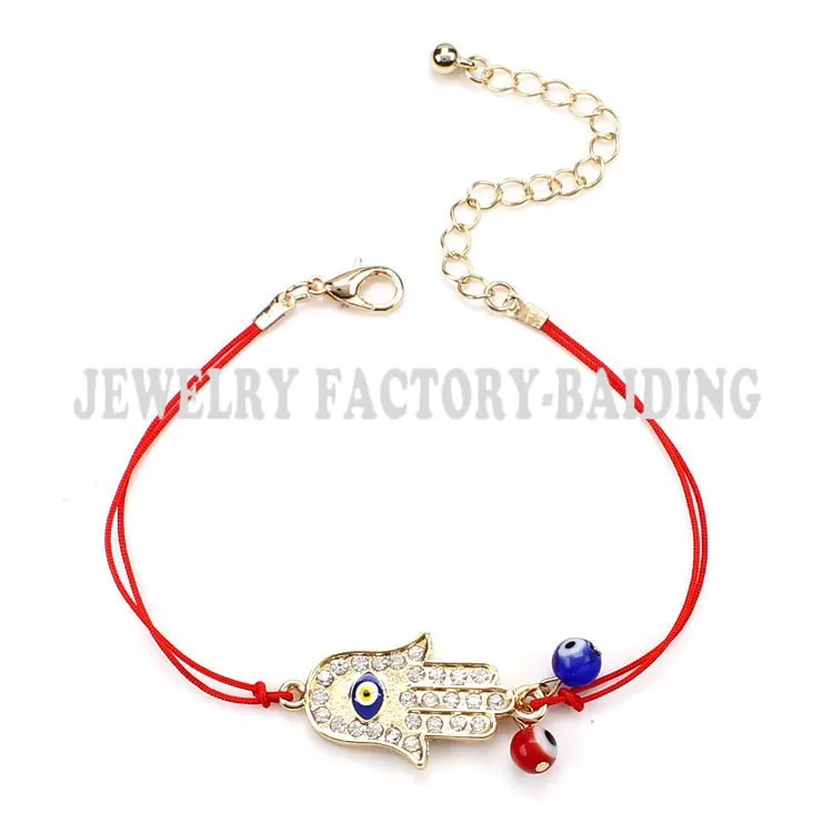 New arrival gold 5colors link chain braided rope string evil eye lucky charms fashion bracelets red blue bead for women | Украшения и
