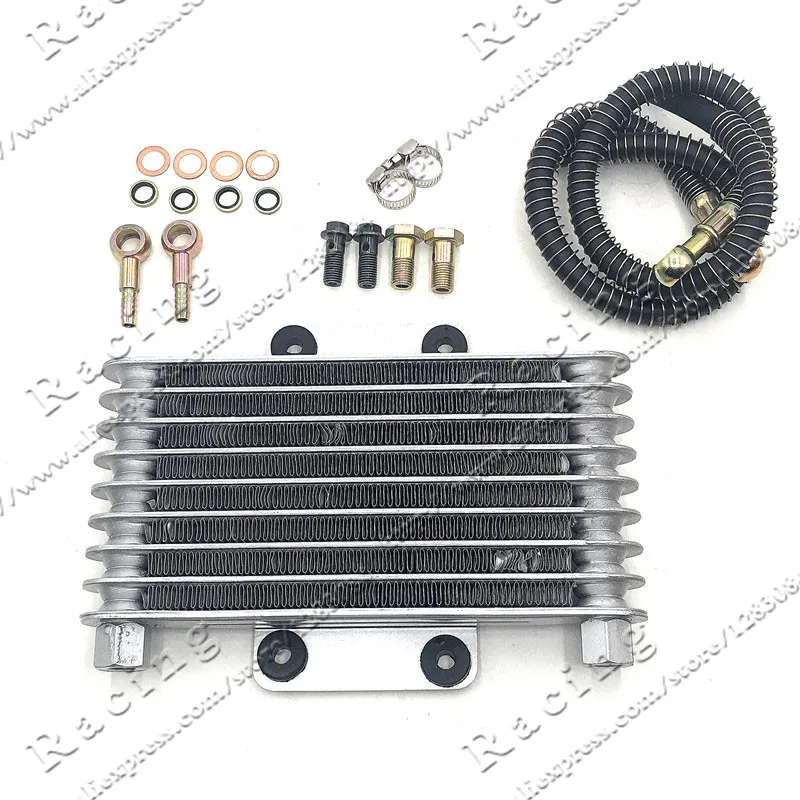 

1pc silver Aluminum Motorcycle Oil Cooler Oil Engine Radiator high quality accessory part suitable For 125CC-250CC Dirt Bike ATV