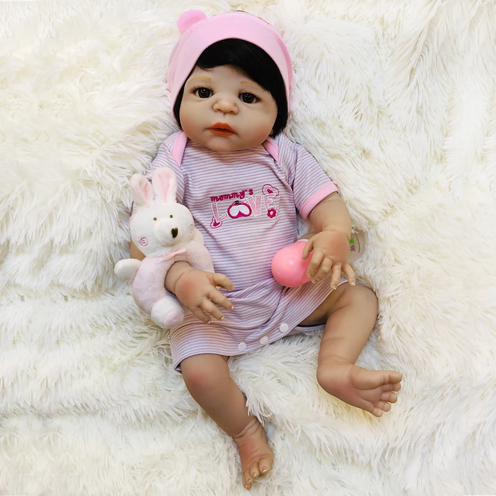 55 см Bebe Reborn Menina с 1 шт. розовая пустышка подарок модная силиконовая кукла живой