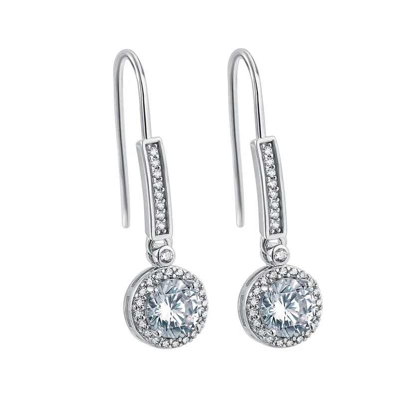 

Silver inlaid zircon female Earrings S925 temperament Fashion manufacturer