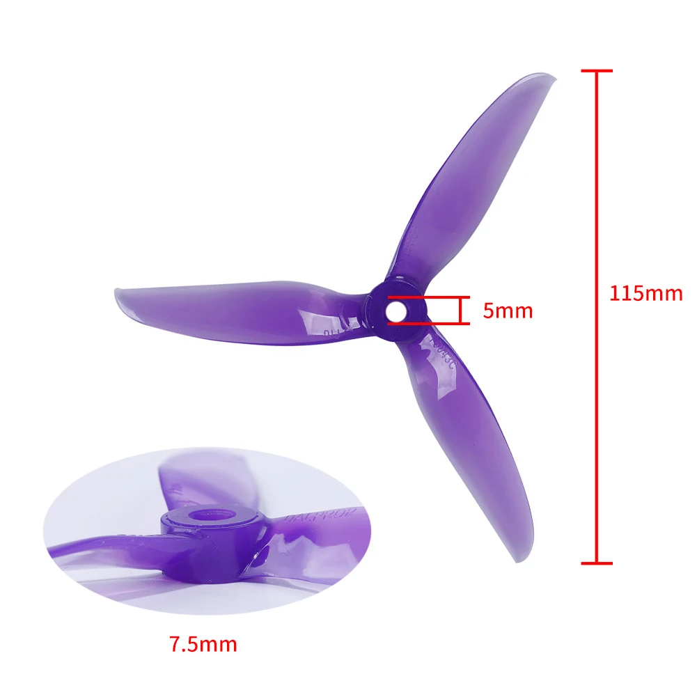 24 шт. DALPROP CYCLONE T5043C Pro Propeller 5 дюймов 5x4 3x3 3-лопастный POPO CW CCW для радиоуправляемого