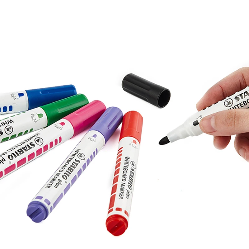 5pcs Stabilo 641 Round Head Whiteboard Pen Color Teaching Erasable Dry Erase Markers Office &amp School Supplies | Канцтовары для