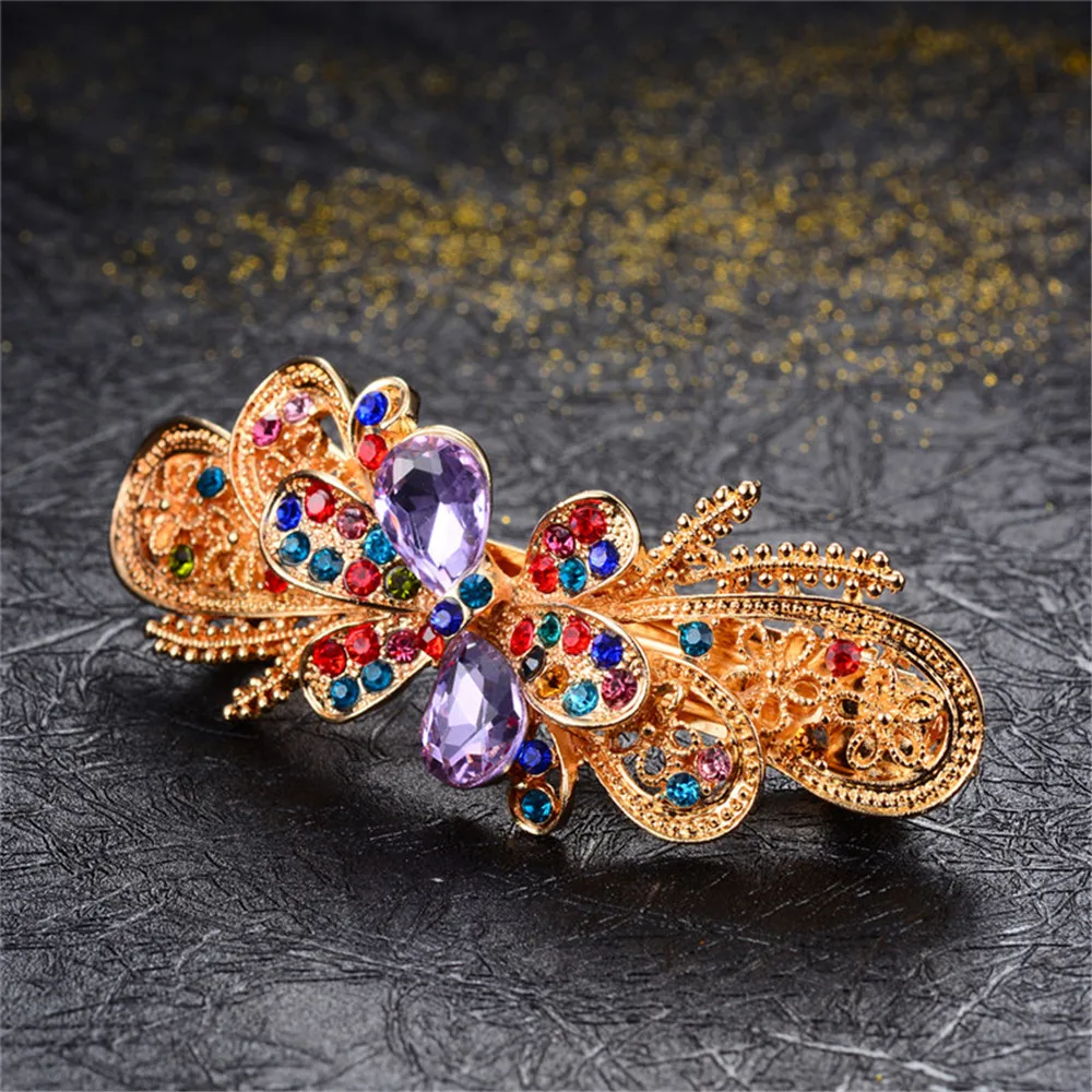 Красочные заколки с кристаллами и цветами женские Брендовые украшения для волос