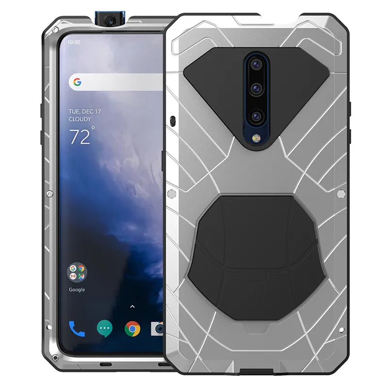 Для Oneplus7 Pro Чехол для телефона сверхпрочная защита Броня металлический чехол анти-осень алюминий полный защитный кожух - Цвет: silver