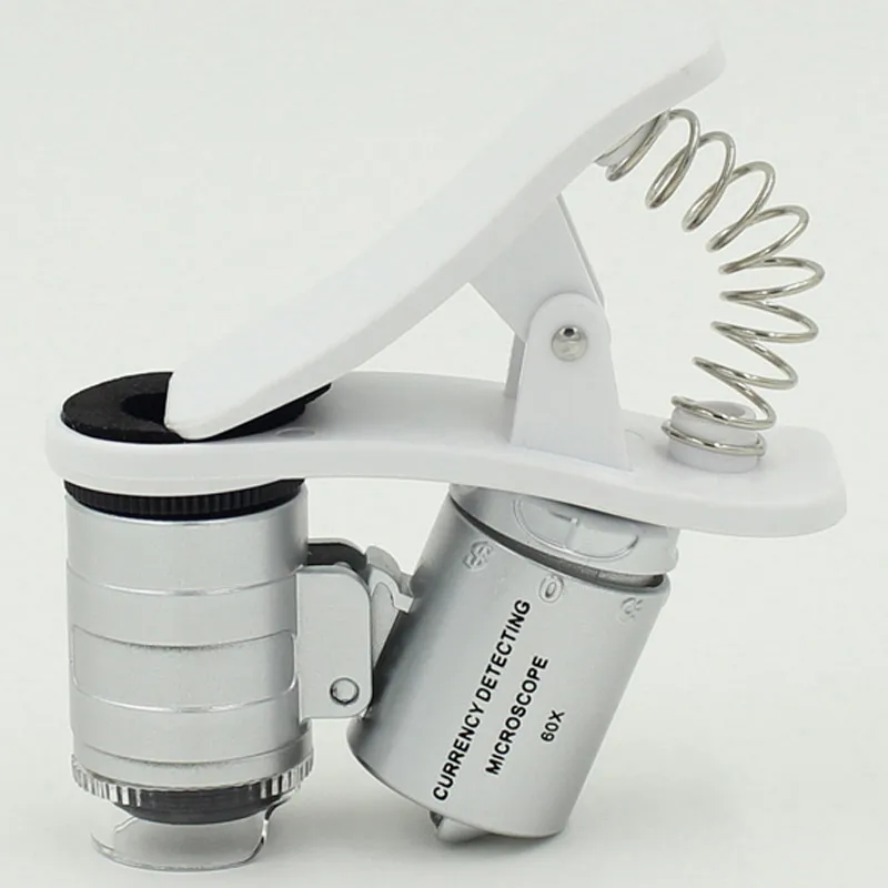 Универсальный 60x зум Клип Лупа микроскоп для сотового телефона объектив лупа