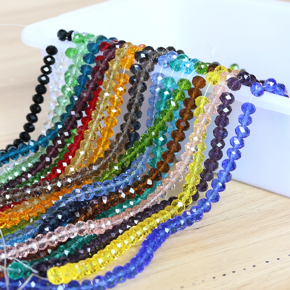 Граненые круглые бусины 6/8/10 мм из хрустального стекла|faceted rondelle|faceted rondelle beadsround
