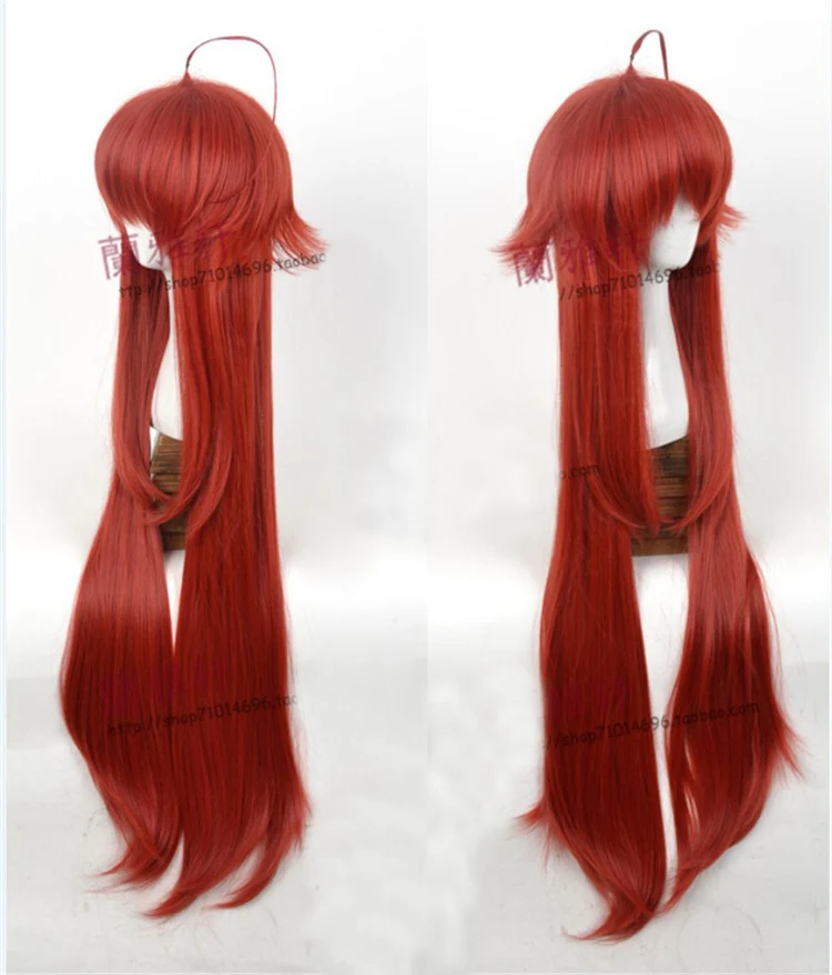 Парик для косплея старшей школы DxD Rias Gremory цвета красного вина термостойкий 100 см +
