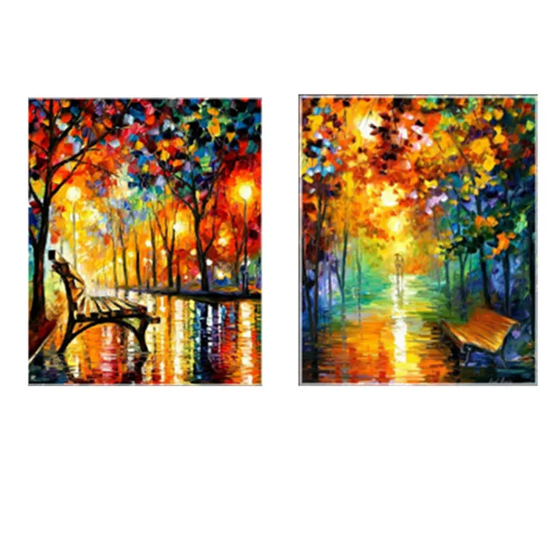 Масло Холст волшебный куб Круглый Алмаз дождливая ночь Алмазная картина Вышивка