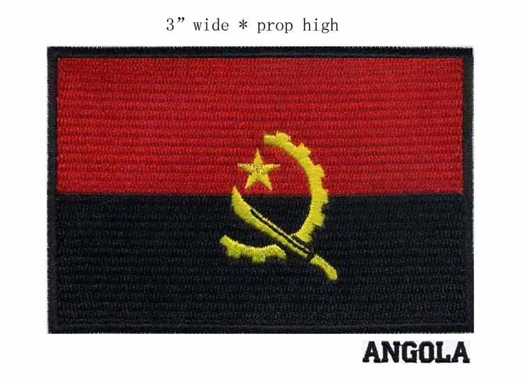 Angola 5B 7,62 см в ширину, 1 шт., нашивка с флагом страны, нашивка в полоску, Вышитый Флаг ЕС, США, Ливана, тактические военные нашивки с железом, армейская аппликация - Цвет: Angola 5B