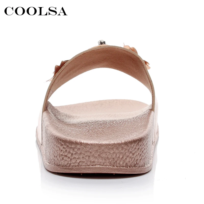 Coolsa/Новые летние женские шикарные шлепанцы пляжные сандалии со стразами и