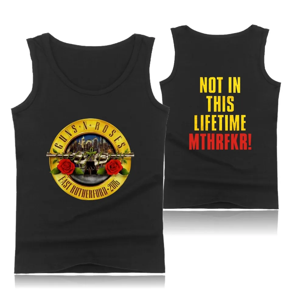 GUNS N ROSES, панковские майки для фитнеса, майка без рукавов, летняя майка, майка для спортзала, Мужская одежда для бодибилдинга, ружья и розы