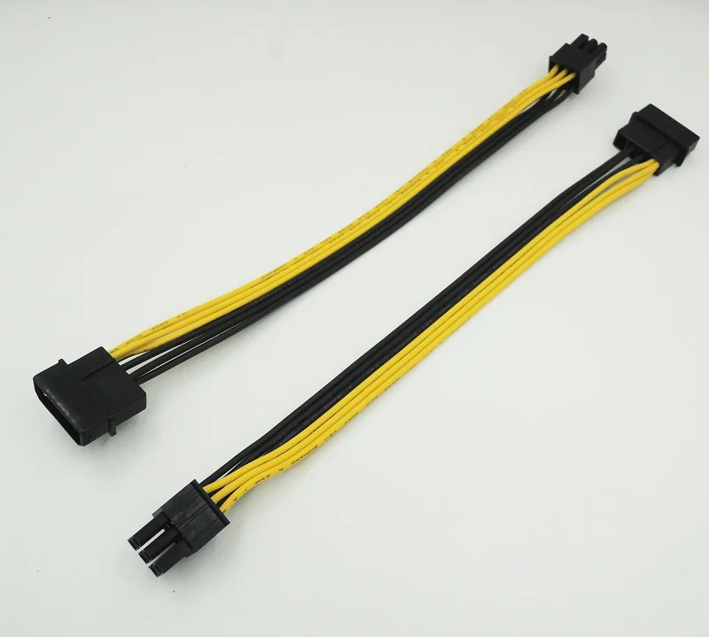 10 шт./лот 4 Pin Molex IDE до 6 PCI E графическая карта питания кабель адаптер ПК видео 20 см
