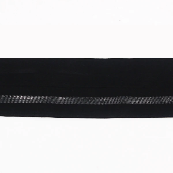 Эластичная стрейч лента 38 мм черная серебристая ленточная тесьма отделка для