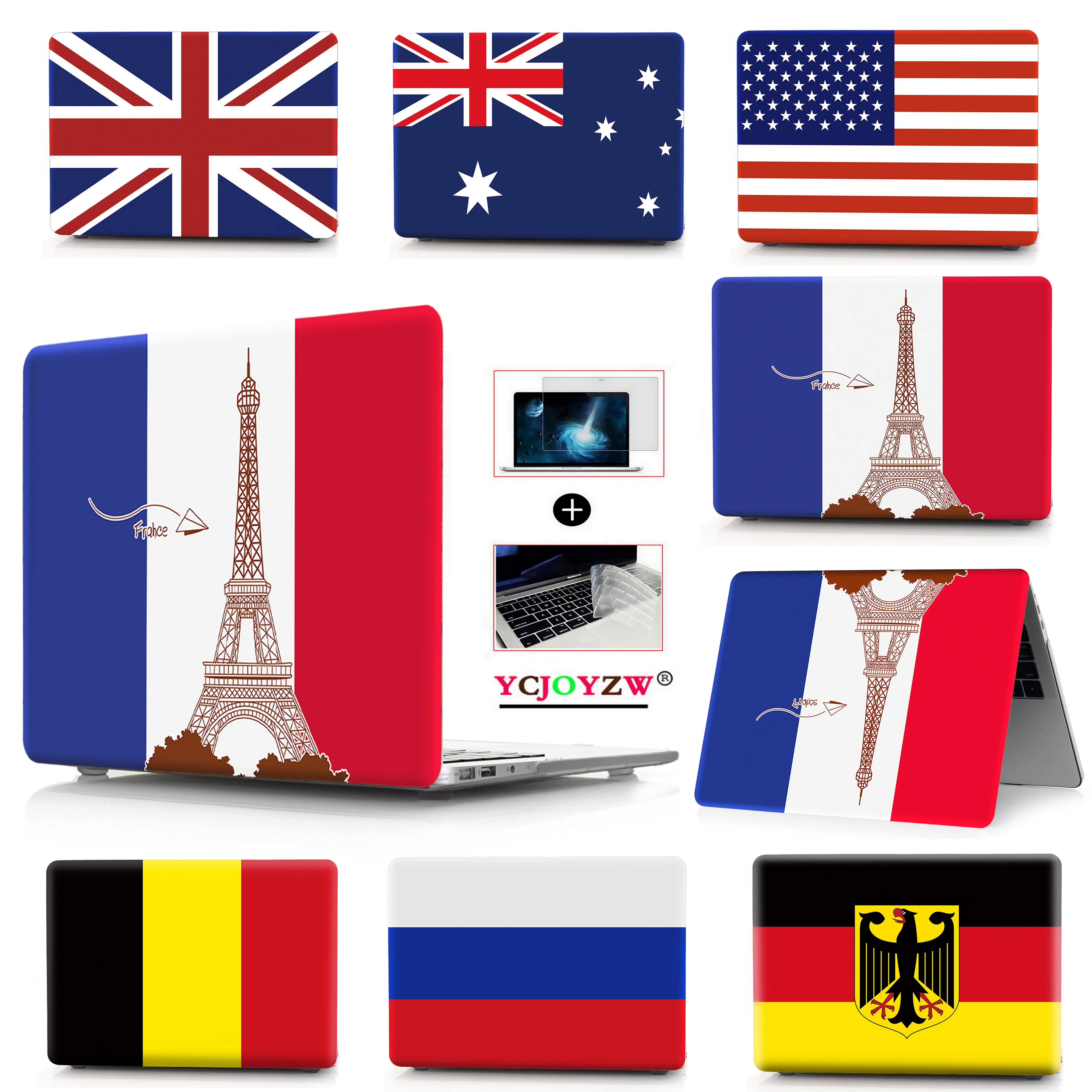 

For Macbook New 2020 M1 Air Pro 13 Touch bar Laptop Case For Mac Air Pro Retina 11.6 12 13.3 15.4 Inch National flag Hard Cover