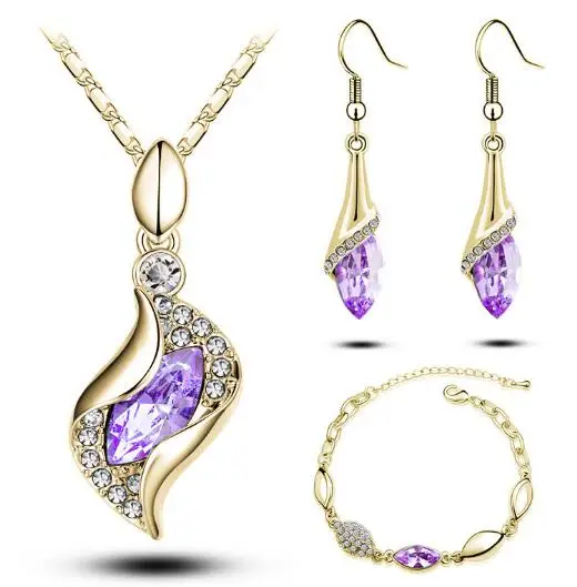 Кристалл браслет серьги ожерелье набор заявление женщин parure bijoux Свадебный