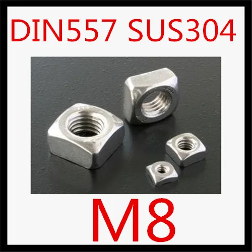 

100pcs/lot High Quality Factory Direct Sale DIN557 Stainless Steel 304 m6 Square Nut