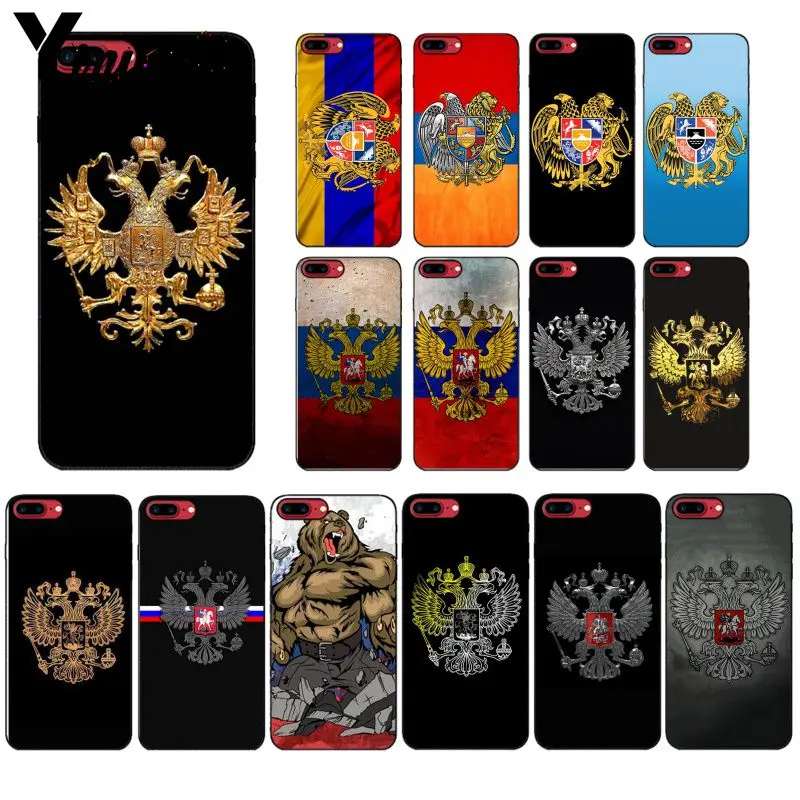 Чехол для телефона с гербом России и Албании iphone 12 11 Pro Max X XS MAX 6 6S 7 8plus 5 5S XR|Бамперы|