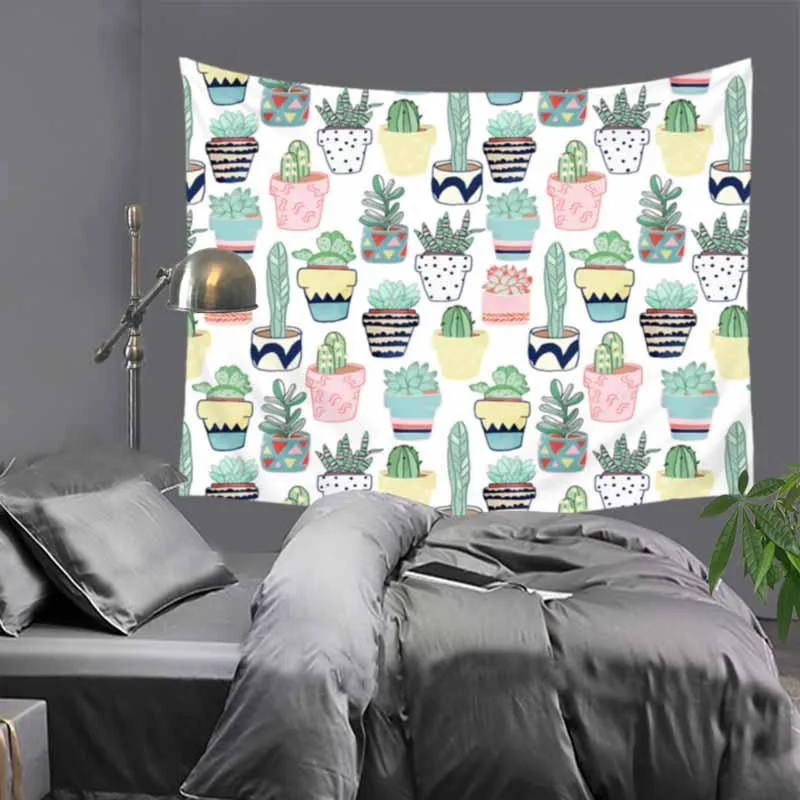 2 размера Мандала настенный кактус гобелен зеленый суккуленты 3D Цветочный