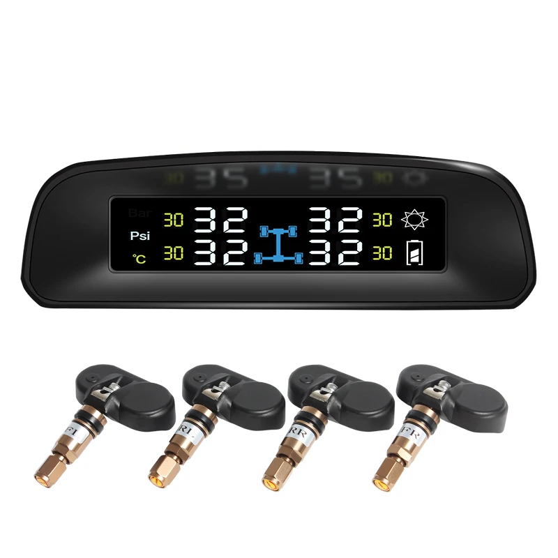 PA Solar Power Wireless Tire Pressure Monitoring Intelligent System ( TPMS ) with Cigarette Charger Set | Автомобили и мотоциклы