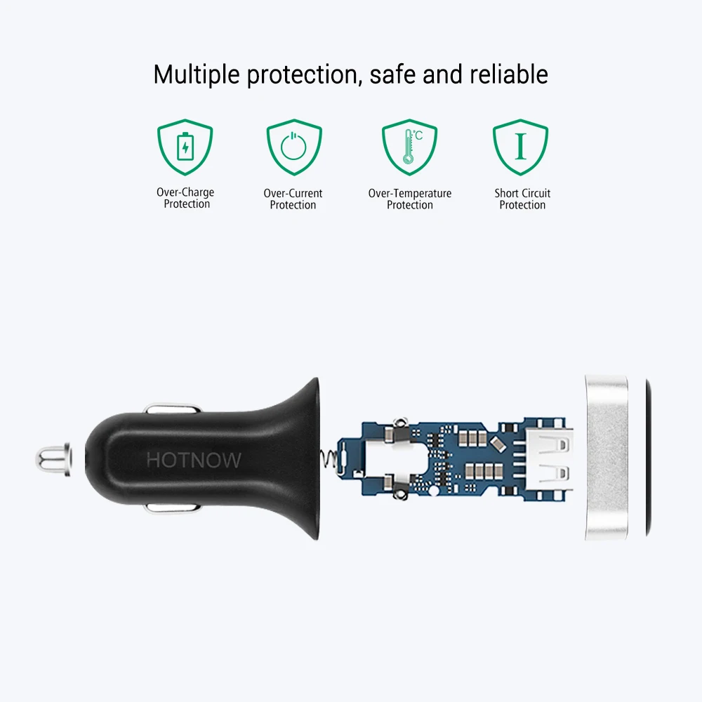 100 шт./лот USB Автомобильное зарядное устройство со светодиодным дисплеем Смарт