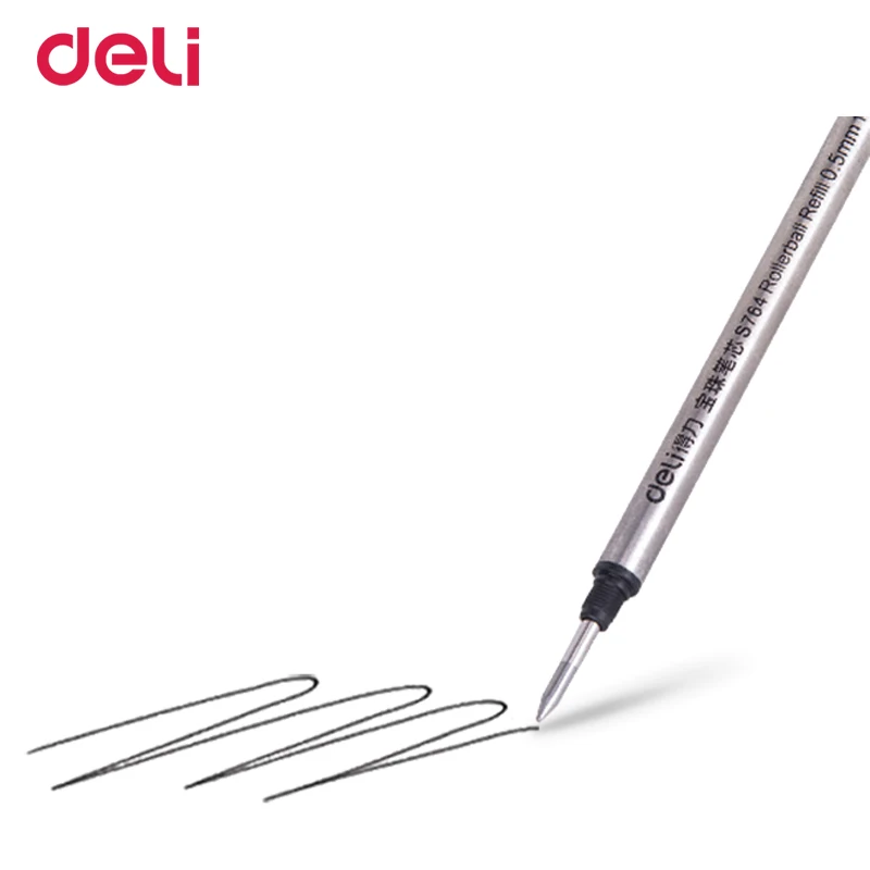 

Deli wholesale 6pcs 0.5mm quality ball point gel pen refills for writing school office stationery supply suit for s87 gel pen