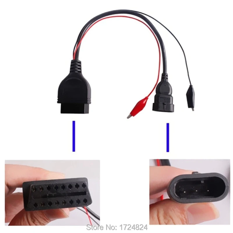 For Fiat 3 Pin OBD To OBD2 16 Connector Alfa Lancia Car Fault Code Diagnostic Adpter Converter Cable | Автомобили и мотоциклы