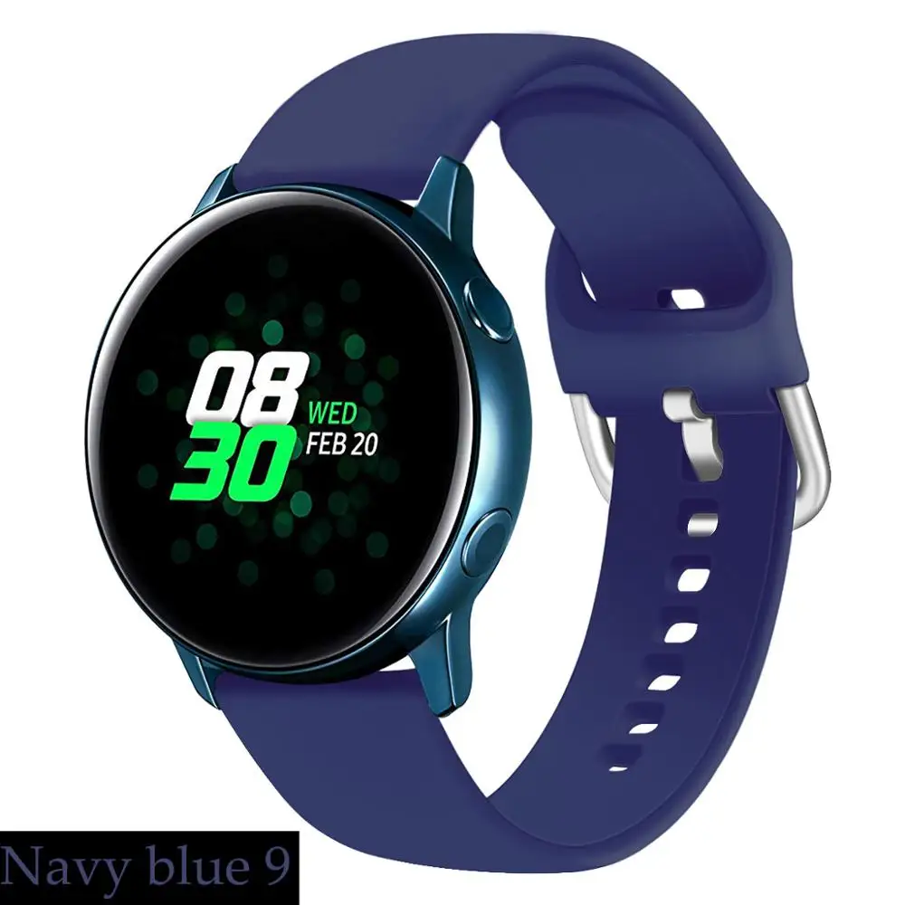 22 мм ремешок для часов samsung galaxy watch 46 мм 42 мм ремешок gear s3 s2 galaxy watch active 2 gear sport amazfit bip ремешок для часов 44 40 - Цвет ремешка: navy blue 9