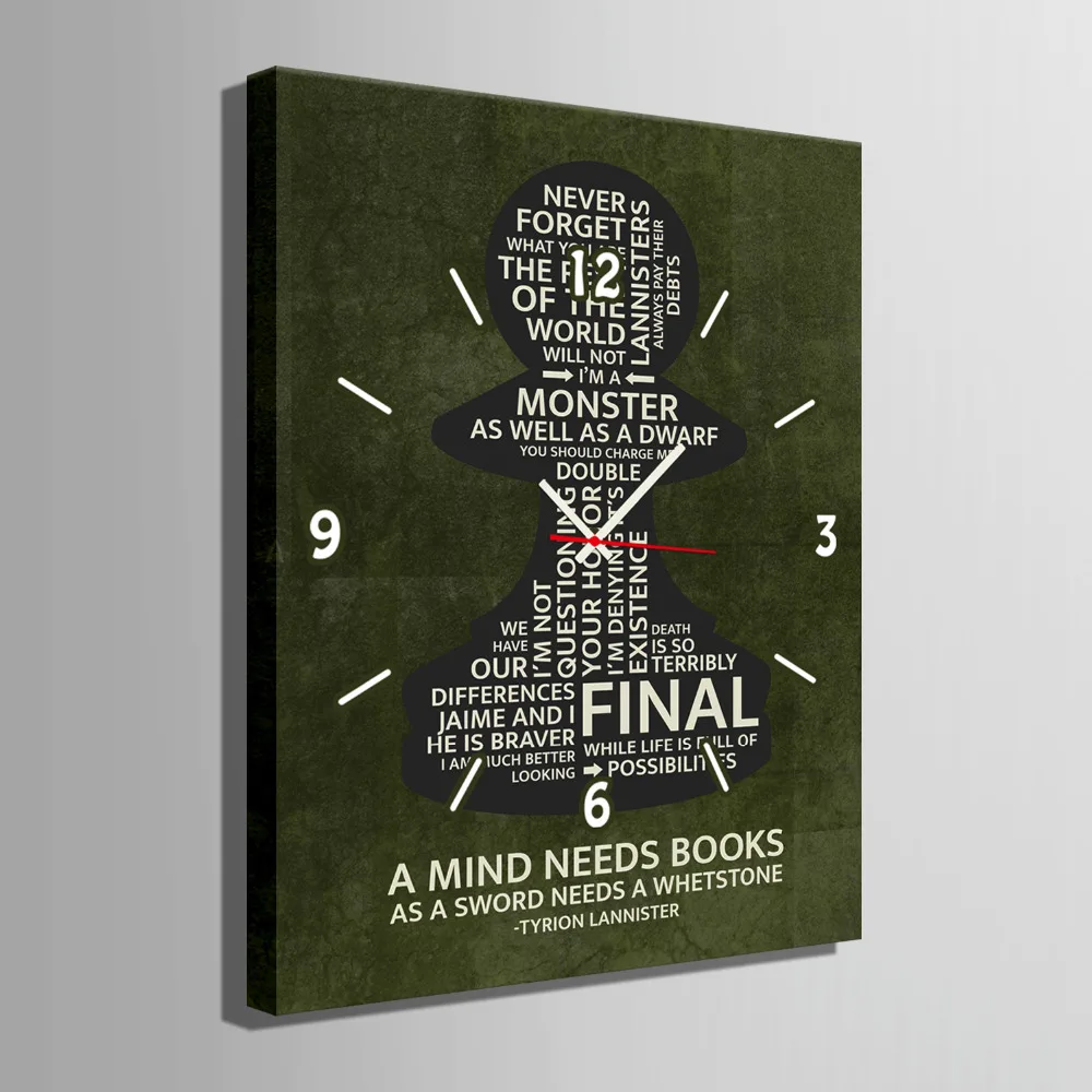 E-HOME A MIND NEEDS BOOKS Clock in Canvas 1pcs Wall 18062122 | Дом и сад