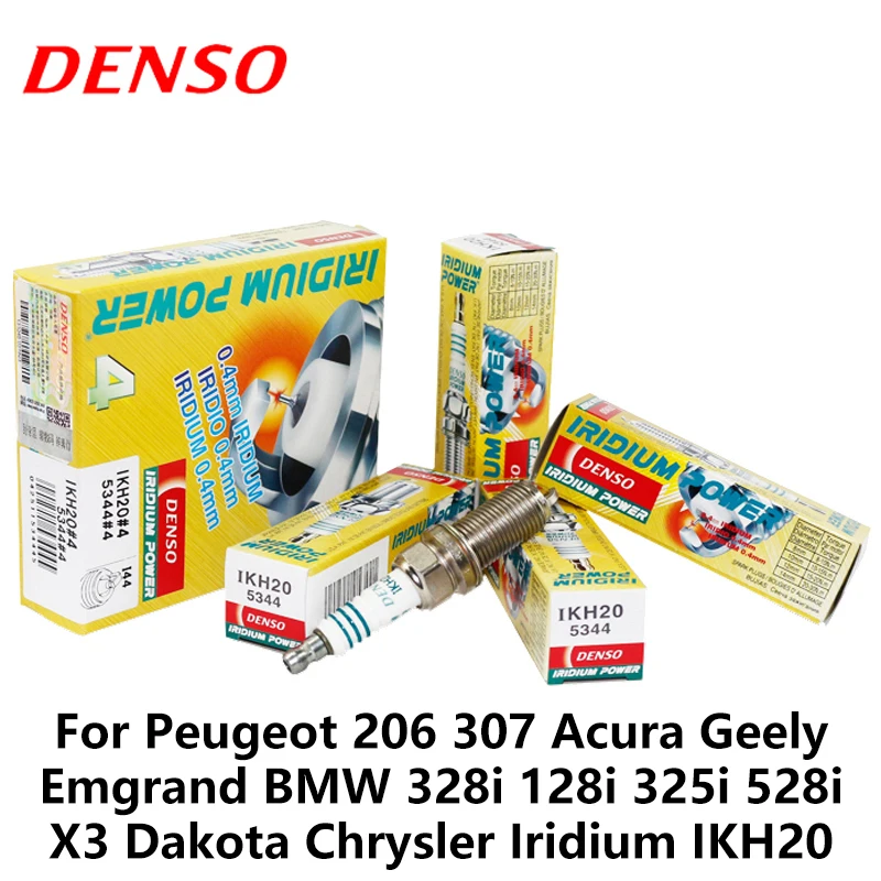 Автомобильная свеча зажигания DENSO для Peugeot 206 Acura Geely Emgrand BMW 328i 128i 325i 528i X3 Dakota Chrysler