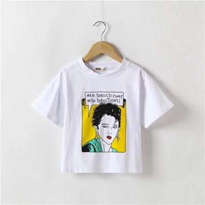 Only Tees Для девочек, комплекты, детские костюмы для Одежда для девочек Повседневное летние детские футболки с персонажами из мультфильмов футболки для девочек из хлопка+ джинсы укороченные джинсовые штаны свободного кроя - Цвет: Only Tees