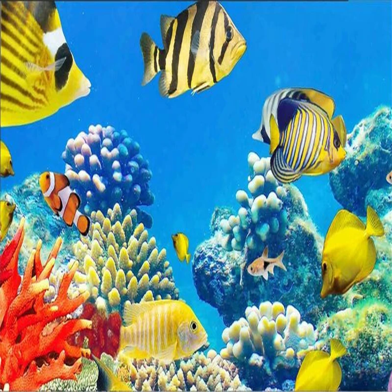 3d обои beibehang фотообои под водой рыба коралл|wall papers home decor|wallpaper custom3d wallpaper |